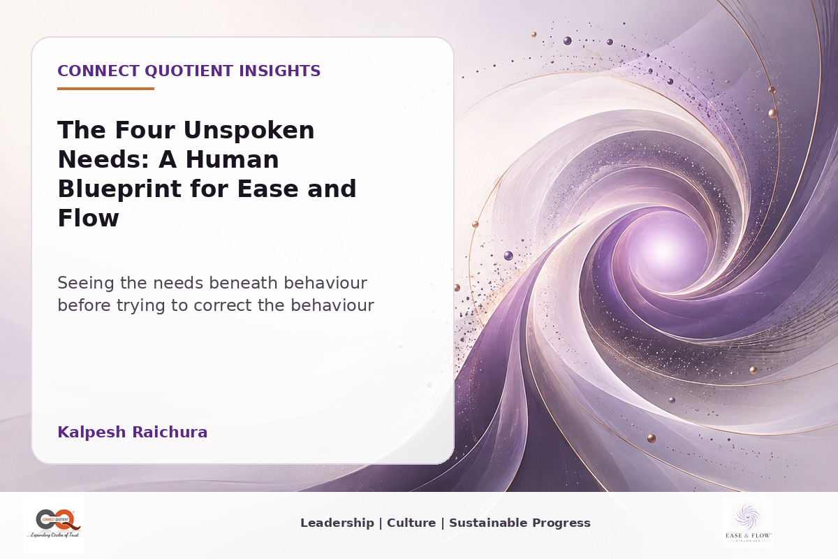Connect Quotient Insights article thumbnail for The Four Unspoken Needs: A Human Blueprint for Ease and Flow by Kalpesh Raichura.